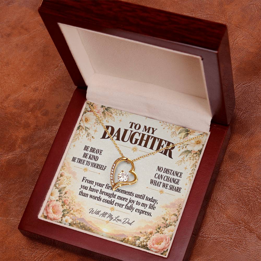 C357 - Be Brave Be Kind And Never Forget Your Dad Will Always Believe In You - Forever Love Necklace