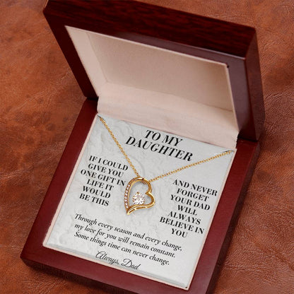 C177 - No Matter How Much You Grow There Will Always Be A Little Girl I Love Beyond Words - Forever Love Necklace