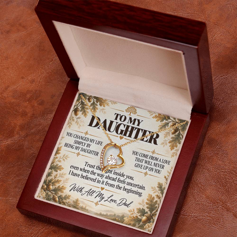 C245 - I Will Always Celebrate The Woman You Become And Treasure The Little Girl You Were - Forever Love Necklace