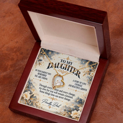 C438 - The Strong Woman You Are Becoming Will Always Remind Me Of The Little Girl I Adore - Forever Love Necklace