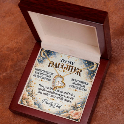 C302 - Wherever Life Takes You May You Always Feel Dad’s Love Guiding Your Heart - Forever Love Necklace