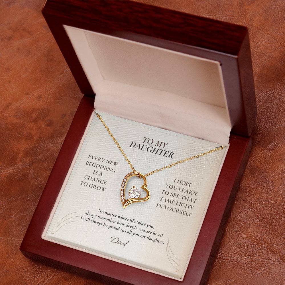 C116 - May Every New Beginning Remind You That Dad Will Always Stand Behind You - Forever Love Necklace