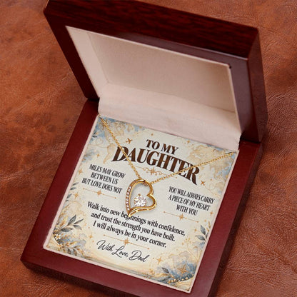 C369 - There Is No Distance Great Enough To Change The Bond Between A Father And Daughter - Forever Love Necklace