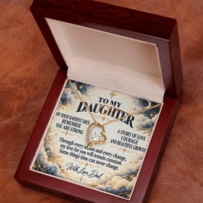 C313 - Even On Your Hardest Days Remember You Are Stronger Than You Think And Never Alone - Forever Love Necklace