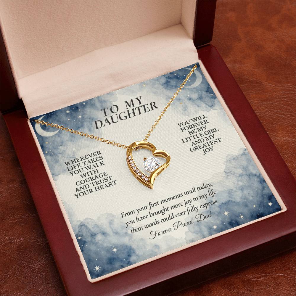 C127 - No Matter How Much You Grow There Will Always Be A Little Girl I Love Beyond Words - Forever Love Necklace