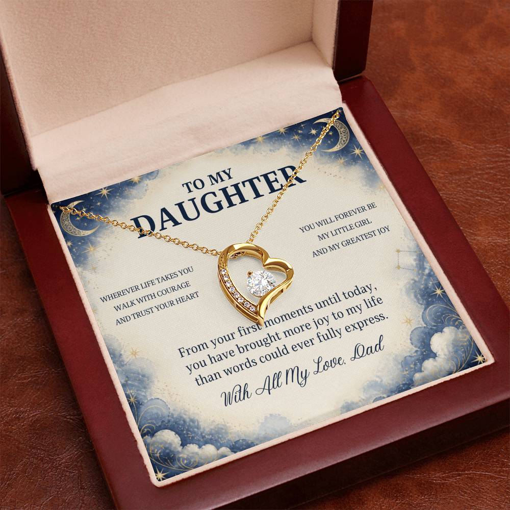C77 - No Matter How Much You Grow There Will Always Be A Little Girl I Love Beyond Words - Forever Love Necklace