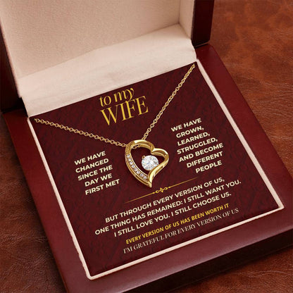 S110 - I’m Grateful For Every Version Of Us – Forever Love Necklace From Husband
