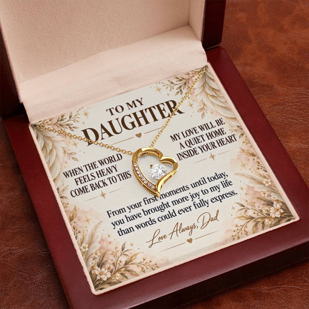 C272 - When The World Feels Heavy Remember You Will Always Have A Place In Dad’s Heart - Forever Love Necklace