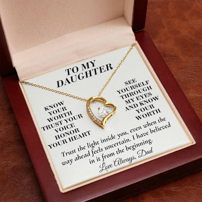 C160 - My Greatest Wish Is That You Always Know Your Worth And Never Settle For Less - Forever Love Necklace