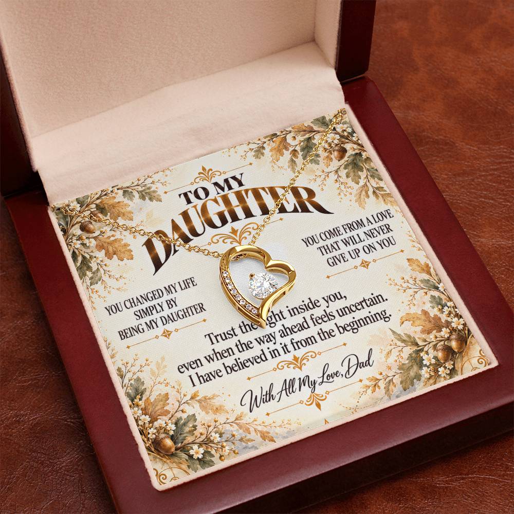 C445 - I Will Always Celebrate The Woman You Become And Treasure The Little Girl You Were - Forever Love Necklace