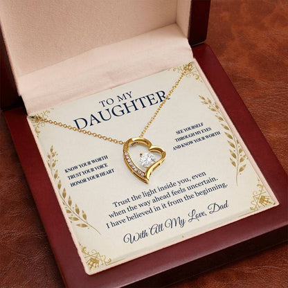 C85 - Never Measure Your Worth By The World Because To Your Dad You Have Always Been Priceless - Forever Love Necklace