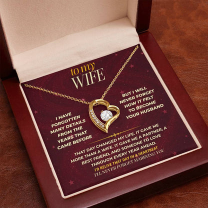 S173 - I’ll Never Forget The Day You Became My Wife – Forever Love Necklace From Husband