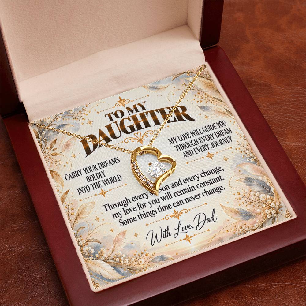 C393 - Wherever Tomorrow Leads You Remember You Have Already Made Your Dad Incredibly Proud - Forever Love Necklace