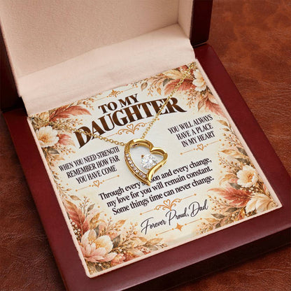 C383 - The World Is Brighter Because You Are In It And My Life Is Better Because You Are My Daughter - Forever Love Necklace
