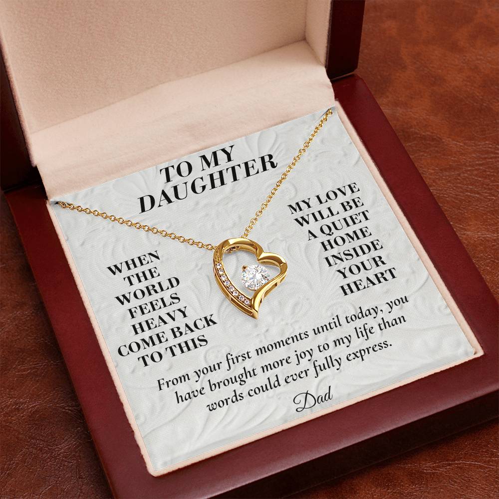 C172 - When The World Feels Heavy Remember You Will Always Have A Place In Dad’s Heart - Forever Love Necklace