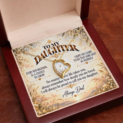 C466 - May Every New Beginning Remind You That Dad Will Always Stand Behind You - Forever Love Necklace