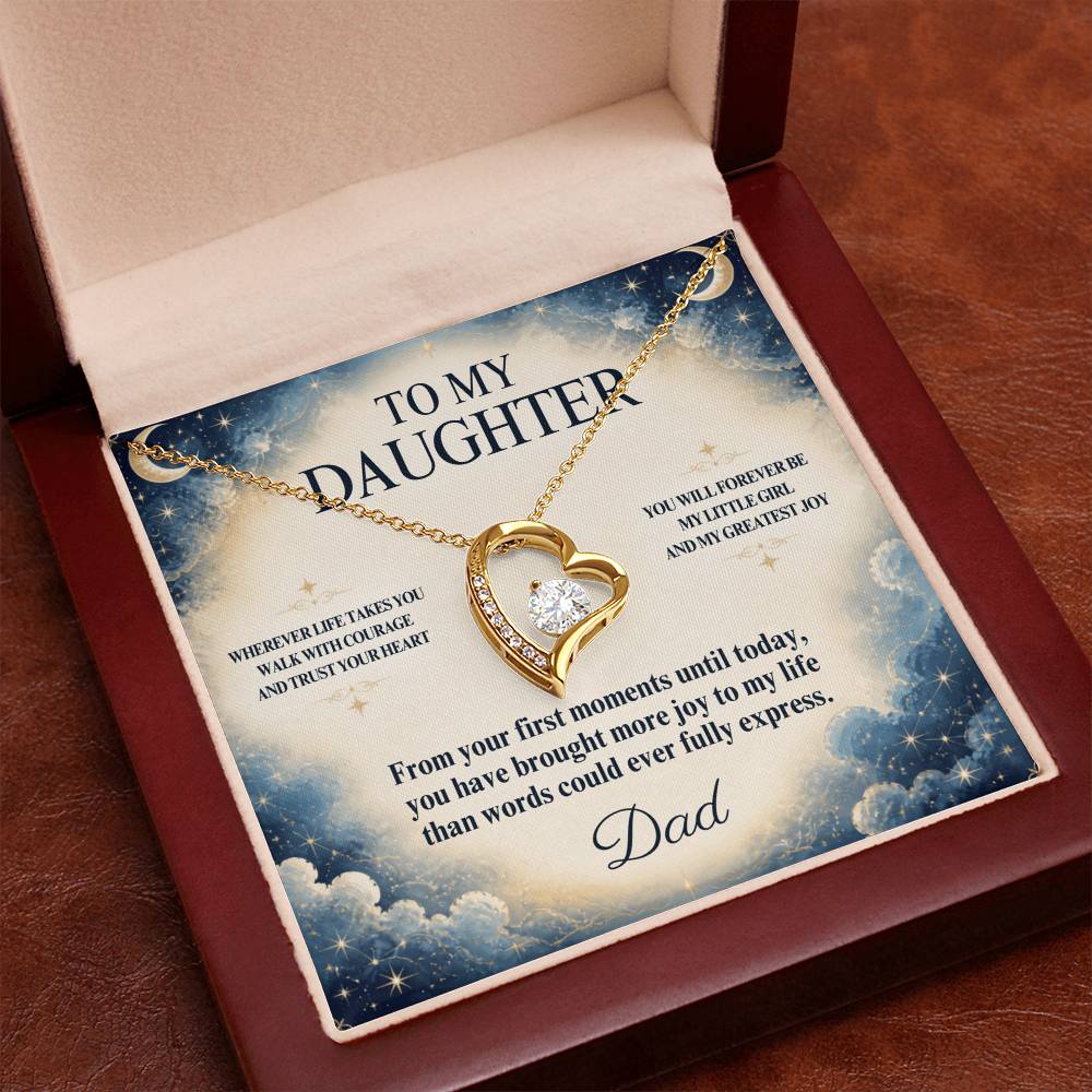 C52 - Wherever Life Takes You May You Always Feel Dad’s Love Guiding Your Heart - Forever Love Necklace