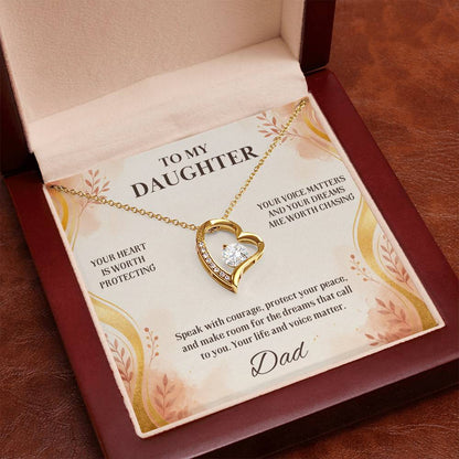 C42 - You Have A Heart Worth Protecting A Voice Worth Using And Dreams Worth Chasing - Forever Love Necklace