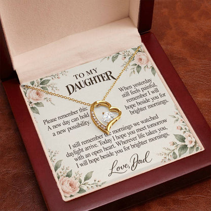 C696 - After The Sunrise And Quiet Words For Your Hardest Days - Forever Love Necklace