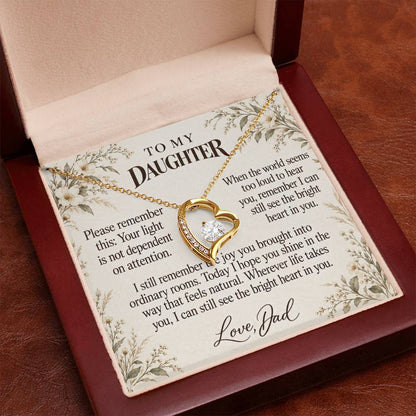 C666 - The Light Inside You And Quiet Words For Your Hardest Days - Forever Love Necklace