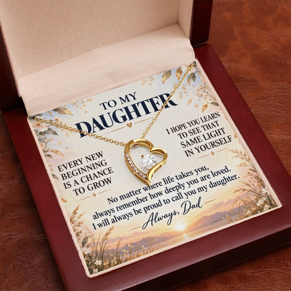 C266 - May Every New Beginning Remind You That Dad Will Always Stand Behind You - Forever Love Necklace