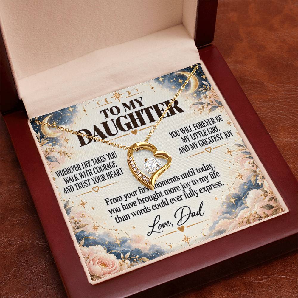 C227 - No Matter How Much You Grow There Will Always Be A Little Girl I Love Beyond Words - Forever Love Necklace