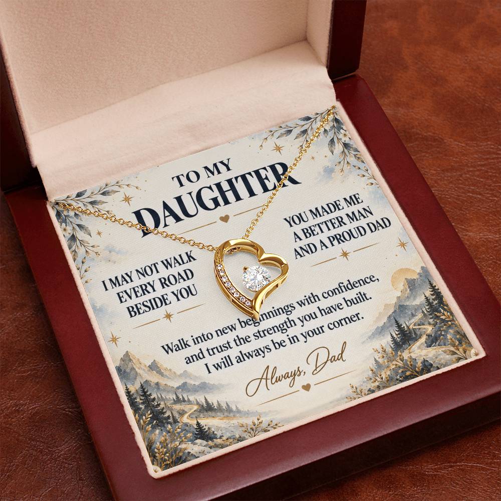 C274 - I May Not Walk Every Road Beside You But My Love Will Travel Every Mile With You - Forever Love Necklace