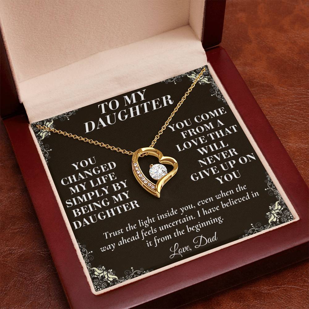 C195 - I Will Always Celebrate The Woman You Become And Treasure The Little Girl You Were - Forever Love Necklace