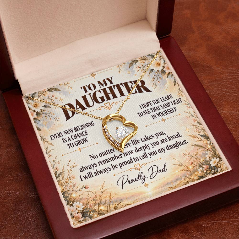 C366 - May Every New Beginning Remind You That Dad Will Always Stand Behind You - Forever Love Necklace
