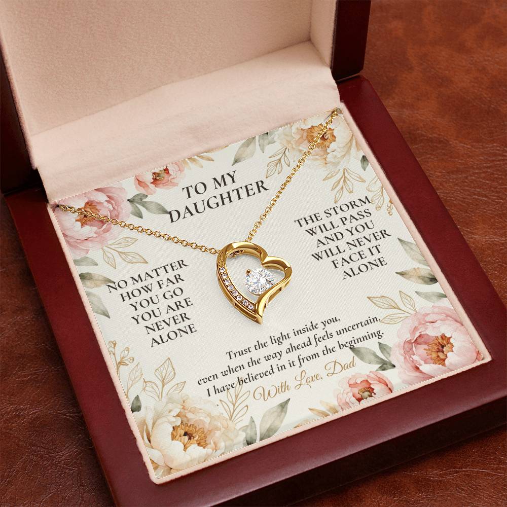 C105 - No Matter How Far You Go You Will Always Carry A Piece Of Dad’s Heart With You - Forever Love Necklace