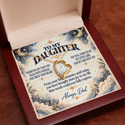 C402 - Wherever Life Takes You May You Always Feel Dad’s Love Guiding Your Heart - Forever Love Necklace