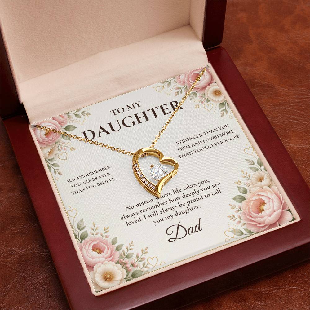 C76 - Grow With Grace Live With Courage And Always Remember Where Your Strength Began - Forever Love Necklace