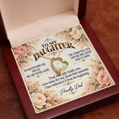 C430 - Whenever You Look Back Know There Has Always Been A Dad Proudly Standing Behind You - Forever Love Necklace