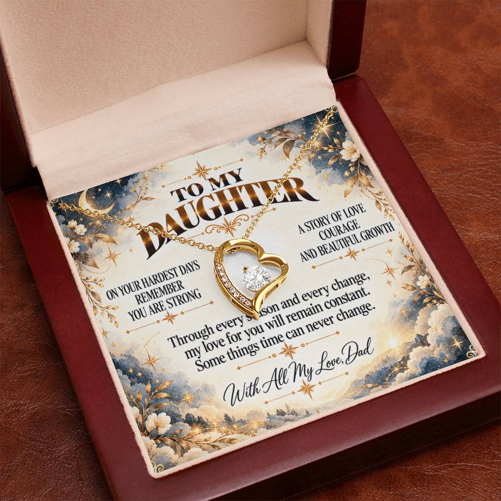 C413 - Even On Your Hardest Days Remember You Are Stronger Than You Think And Never Alone - Forever Love Necklace