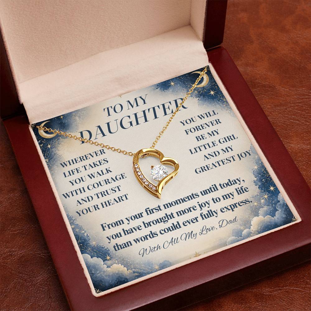 C277 - No Matter How Much You Grow There Will Always Be A Little Girl I Love Beyond Words - Forever Love Necklace