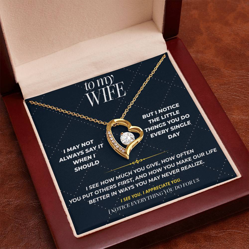 S107 - I Notice More Than I Say – Forever Love Necklace From Husband
