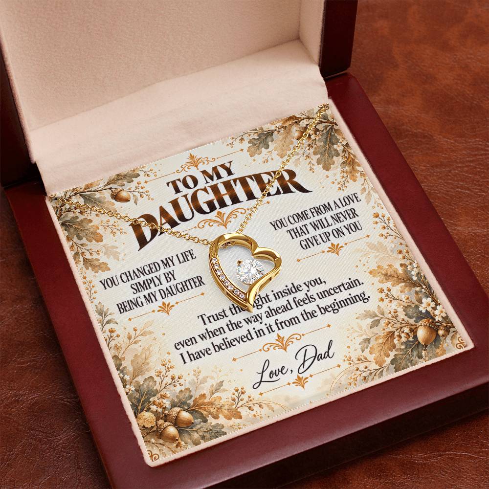 C395 - I Will Always Celebrate The Woman You Become And Treasure The Little Girl You Were - Forever Love Necklace