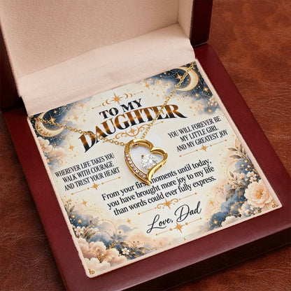 C427 - No Matter How Much You Grow There Will Always Be A Little Girl I Love Beyond Words - Forever Love Necklace