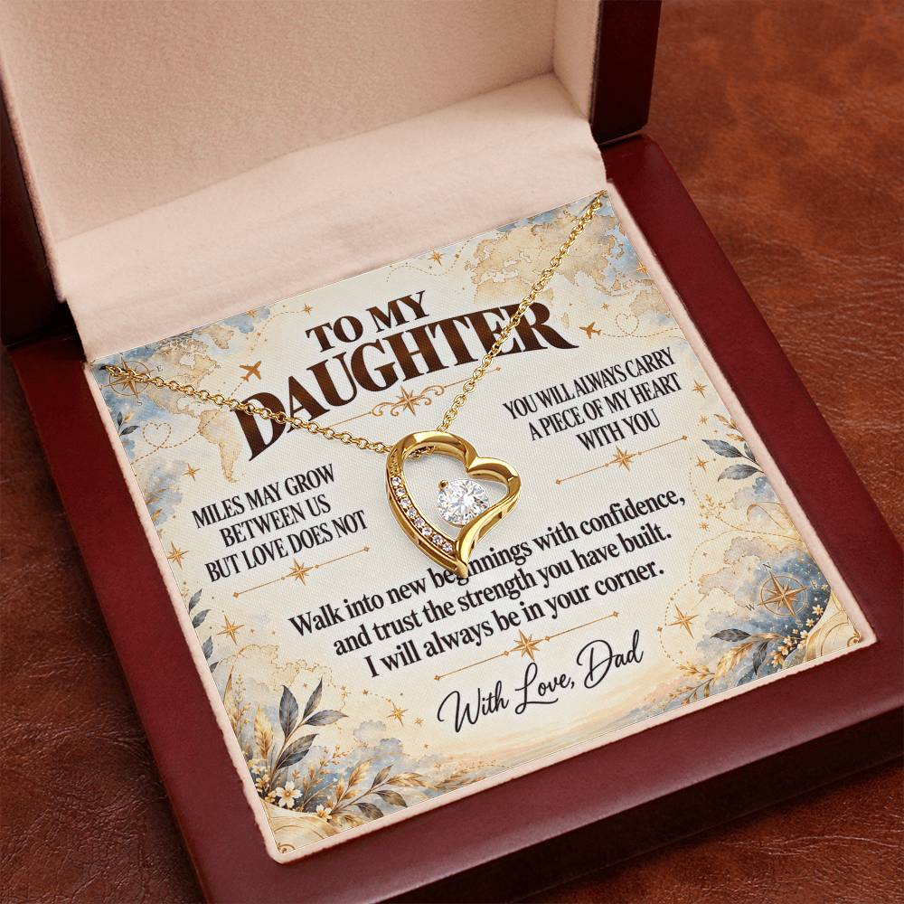 C369 - There Is No Distance Great Enough To Change The Bond Between A Father And Daughter - Forever Love Necklace