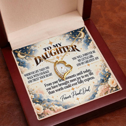 C327 - No Matter How Much You Grow There Will Always Be A Little Girl I Love Beyond Words - Forever Love Necklace