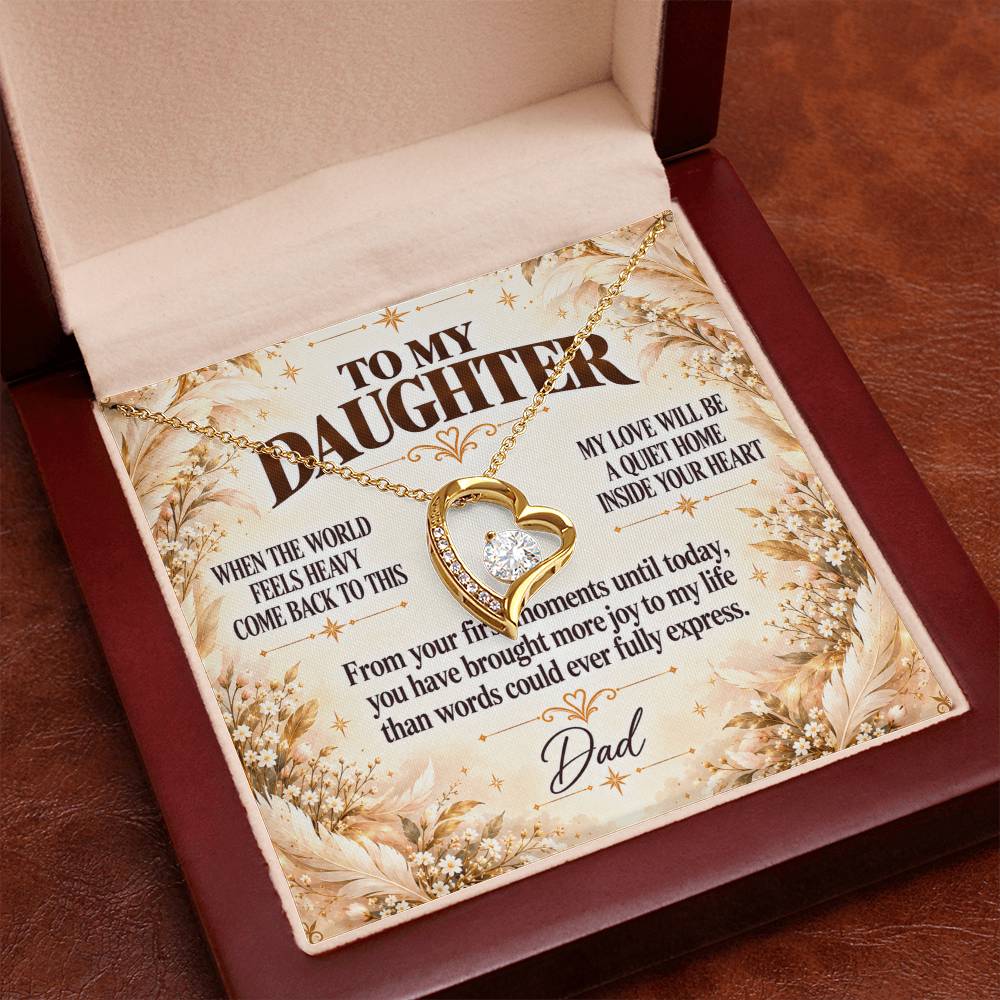 C372 - When The World Feels Heavy Remember You Will Always Have A Place In Dad’s Heart - Forever Love Necklace