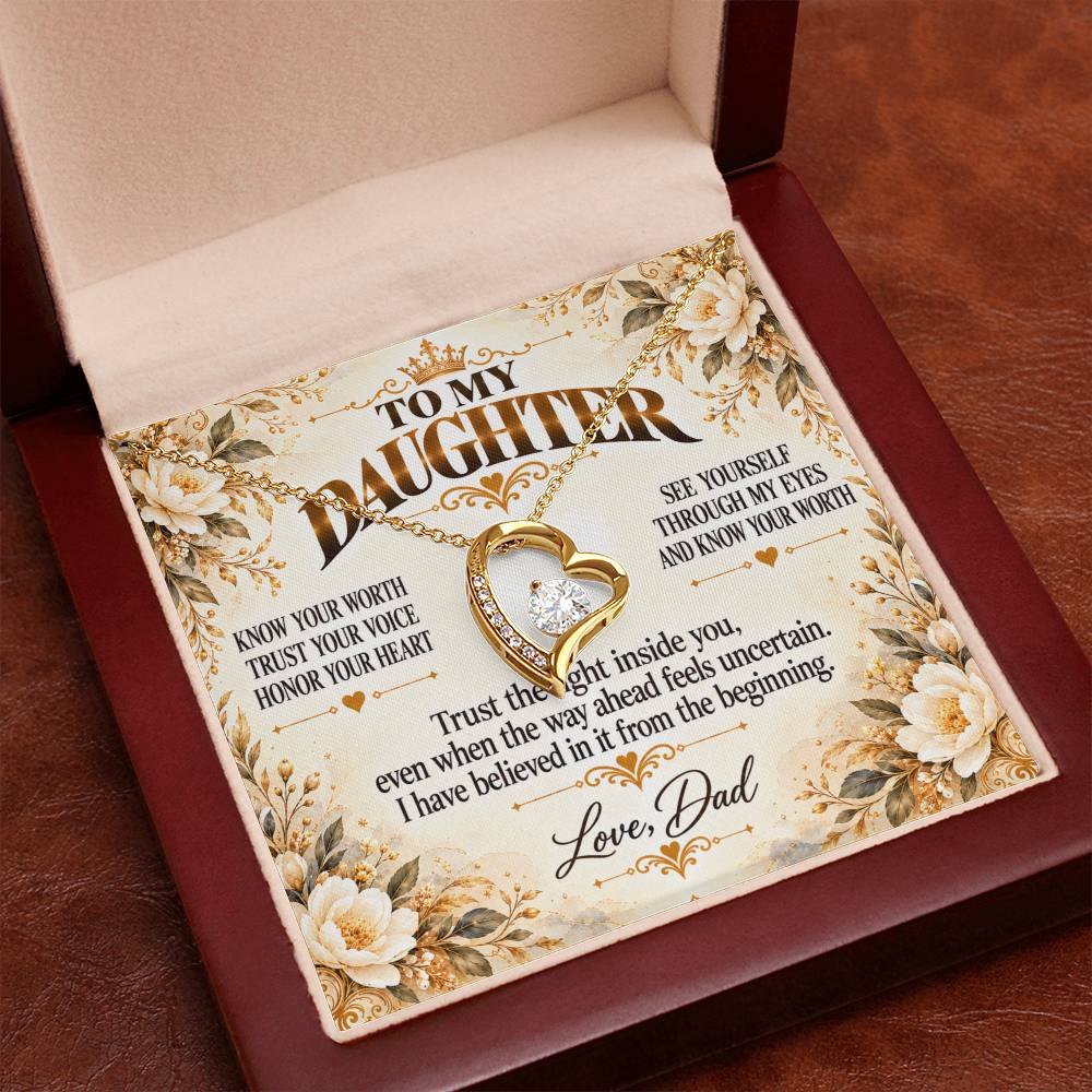 C435 - Never Measure Your Worth By The World Because To Your Dad You Have Always Been Priceless - Forever Love Necklace