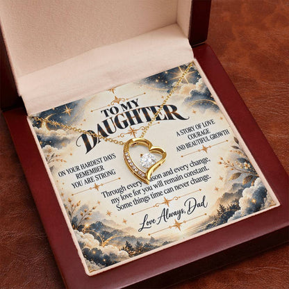 C488 - The Strong Woman You Are Becoming Will Always Remind Me Of The Little Girl I Adore - Forever Love Necklace