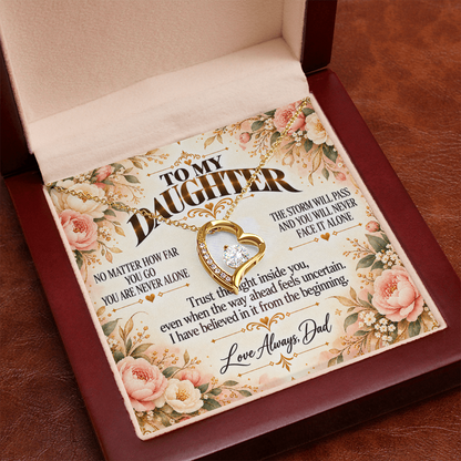 C480 - Whenever You Look Back Know There Has Always Been A Dad Proudly Standing Behind You - Forever Love Necklace