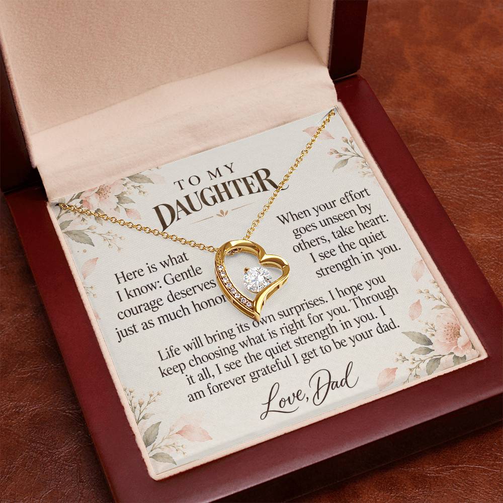 C610 - Quiet Courage Is Still Courage And The Words I Hope You Always Remember - Forever Love Necklace