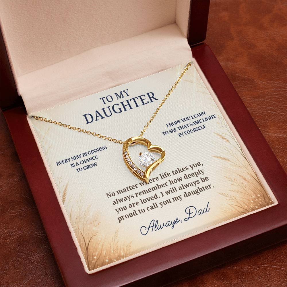 C66 - May Every New Beginning Remind You That Dad Will Always Stand Behind You - Forever Love Necklace