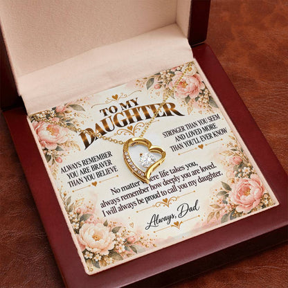 C426 - Grow With Grace Live With Courage And Always Remember Where Your Strength Began - Forever Love Necklace