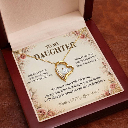 C59 - Follow Your Dreams With Courage And Know Dad Will Always Be Cheering For You - Forever Love Necklace