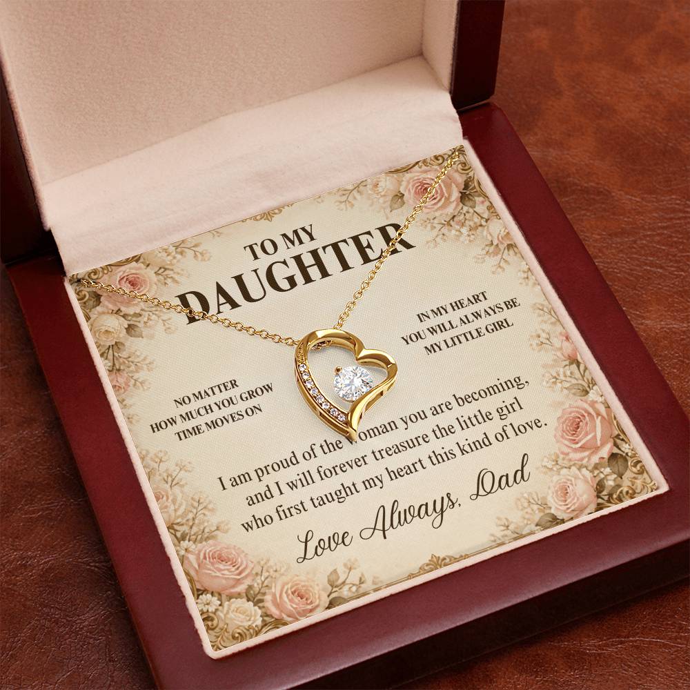 C27 - No Matter How Much You Grow There Will Always Be A Little Girl I Love Beyond Words - Forever Love Necklace