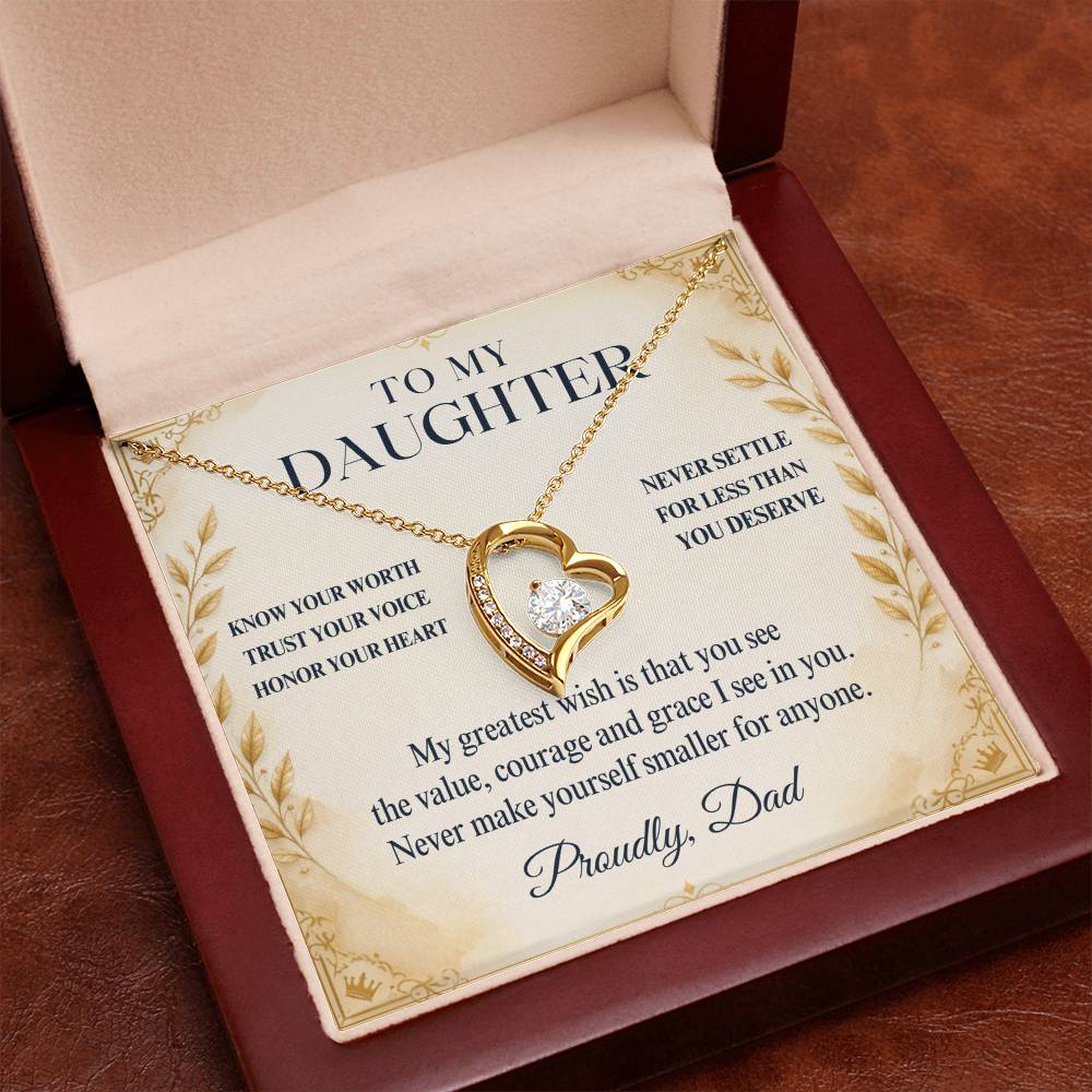 C10 - My Greatest Wish Is That You Always Know Your Worth And Never Settle For Less - Forever Love Necklace